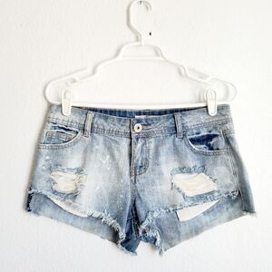 Vanilla Star Distressed Faded Shredded Cut Offs sz 7